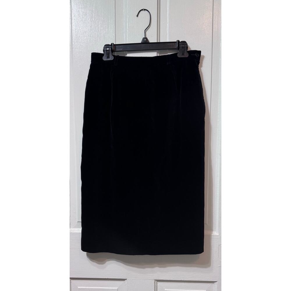 Vintage Auth. Gucci Black Velvet Midi Pencil Skirt Size 46/M